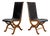 Spanish Dining Chairs in Oak and Leather by Pierre Lottier Valmazan, 1960s, Set of 2 For Sale