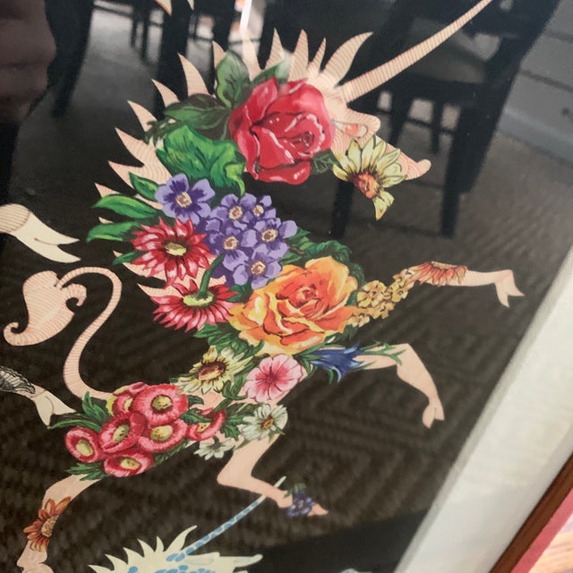 1980s Signed Original Pedro Friedeberg 1986 Unicorn Acrylic Painting With Museum Provenance For Sale - Image 5 of 12
