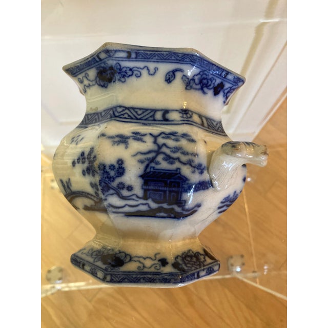 Mid 19th Century Flow Blue Sugar Jar Mid 19th Century For Sale - Image 5 of 14