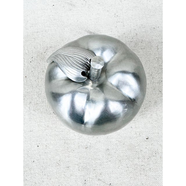 Metal Mid-Century Vintage Glass & Silverplate Apple Condiment Jam Jar With Spoon For Sale - Image 7 of 11