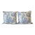 A Pair of Custom Butter Yellow and Blue Toile Pillow Shams For Sale
