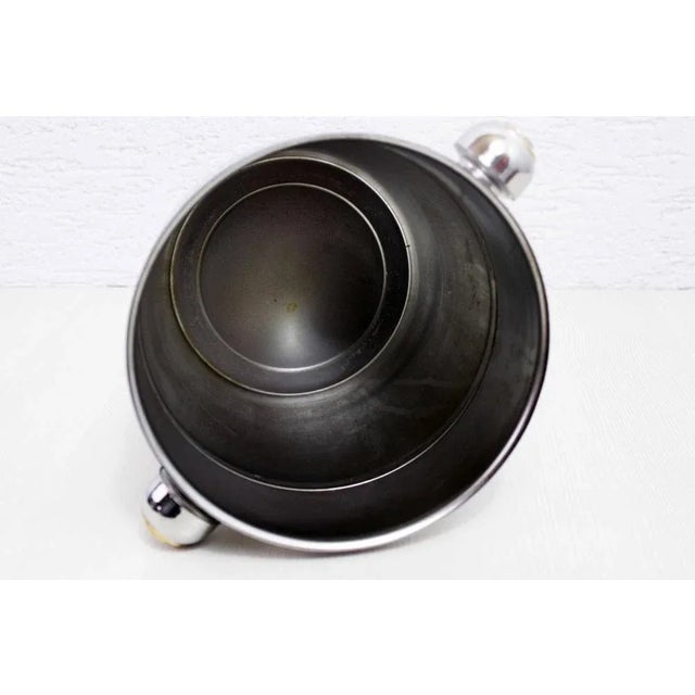 Gold Ice Bucket in Stainless Steel and Leather from Mepra, 1980s For Sale - Image 8 of 11