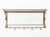 Art Deco Style Brass Mirrored Coat Rack, with articulated beveled glass mirror plate and eight hooks. 17" H x 39.5" W x...
