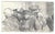 Drawing of a group of people by a Japanese artist. Some pages are signed by the artist Shirosu and dated, this one is...
