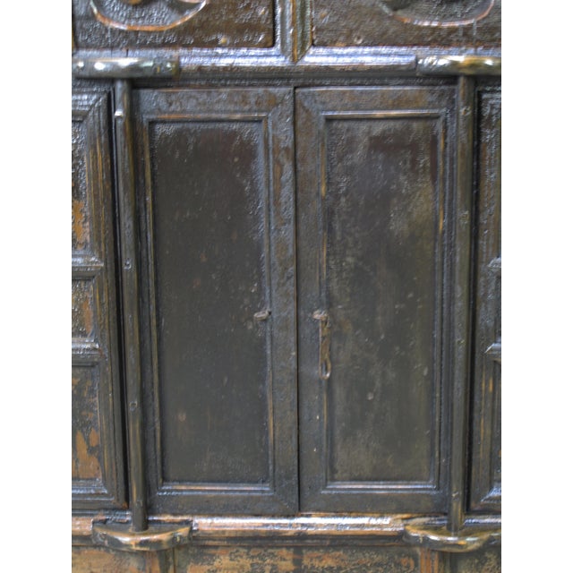Early 19th Century Dual-Drawer Coffer Cabinet With Carved Sides For Sale - Image 5 of 12