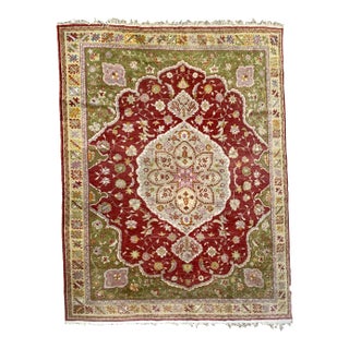 1910s, Handmade Antique Turkish Oushak Rug 8.1' X 10.2' For Sale