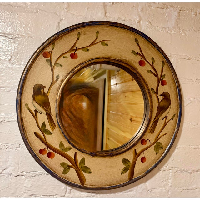 Mid 20th Century Decorative Bird and Berry Wall Mirror For Sale - Image 9 of 12