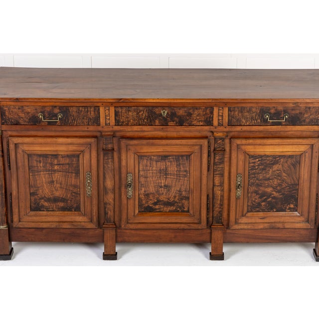 Antique French Credenza in Cherrywood and Burr Ash, 1700s For Sale - Image 3 of 15