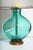 Wood Winslow Anderson for Blenko "Pinched" Turquoise Art Glass Table Lamp, 1950s Unmarked For Sale - Image 7 of 12