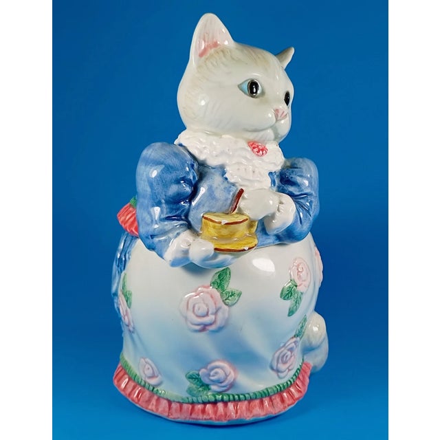 Mid-Century Modern Vintage 1988 Fitz & Floyd, Kittens of Knightsbridge Biscuit Jar For Sale - Image 3 of 9