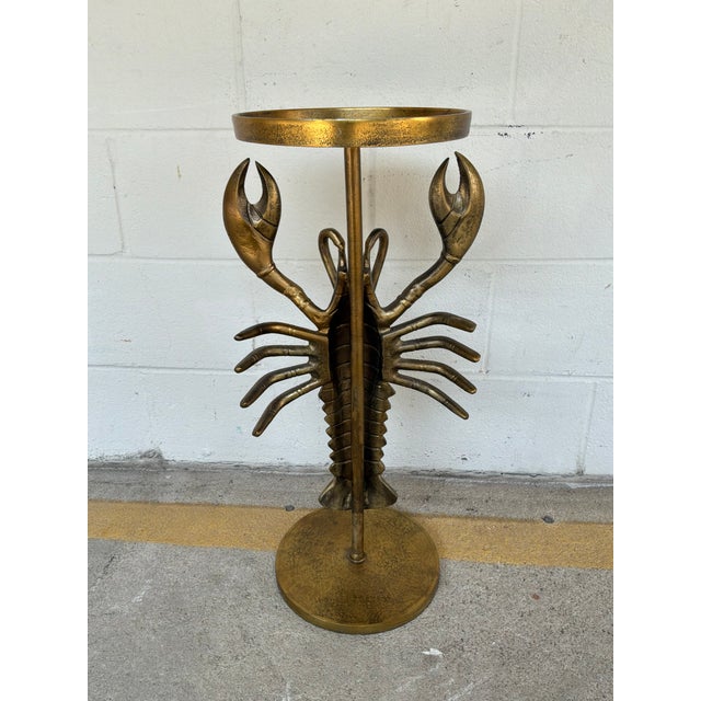 Currey & Company Currey & Co Lobster Georgetown Brass Table For Sale - Image 4 of 5
