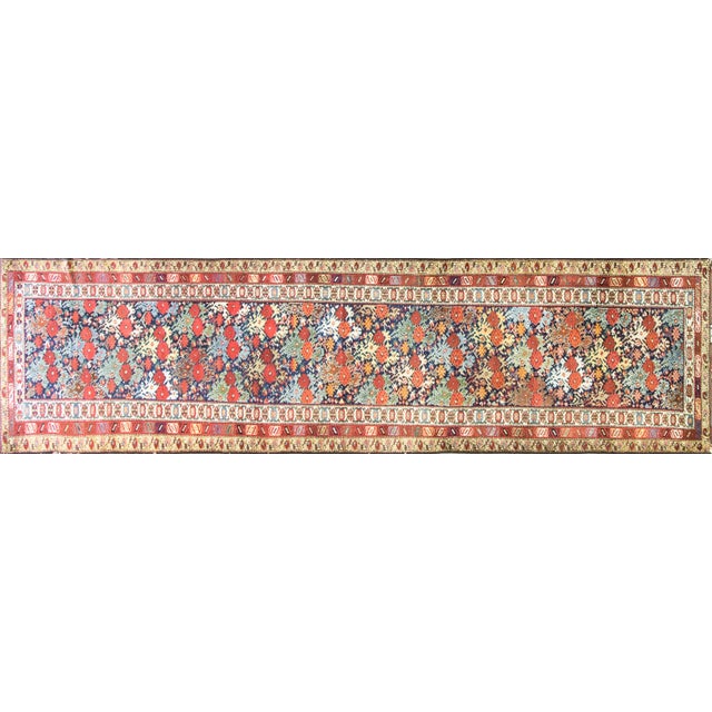 Early 20th Century Antique Persian Bakhtiari Runner, Most Unusual 3'6" × 15'2" For Sale - Image 5 of 8