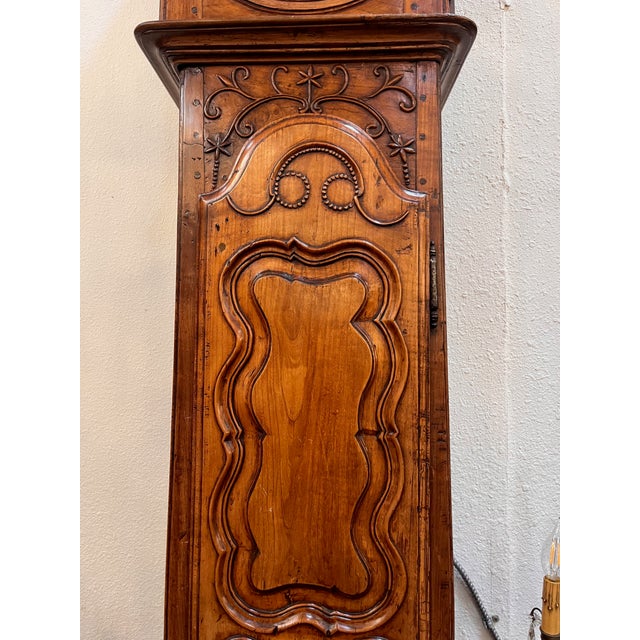 18th Century Tall French Cherry Horloge/ Case Clock For Sale In San Diego - Image 6 of 12