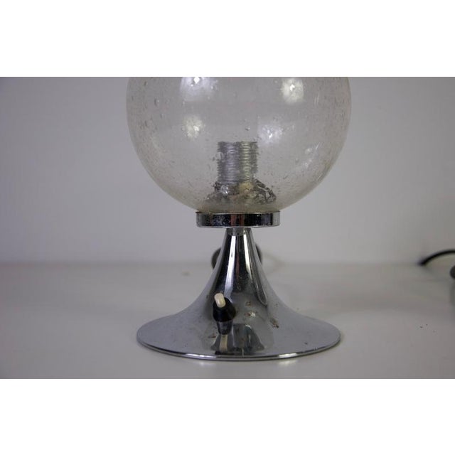 Glass Vintage German Chrome and Glass Table Lamps, 1960s, Set of 2 For Sale - Image 7 of 12