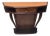 Vintage Beech and Walnut Root Console Table with Orange Glass Top, 1950s For Sale
