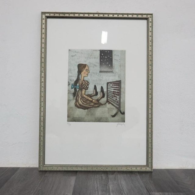 Original lithograph by Enrico Benaglia, signed and numbered 99/99. One of the artist's most iconic works, in which a...