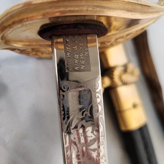 Gilded Mid-Century u.s. Navy Sword With Shagreen Grip For Sale - Image 13 of 18