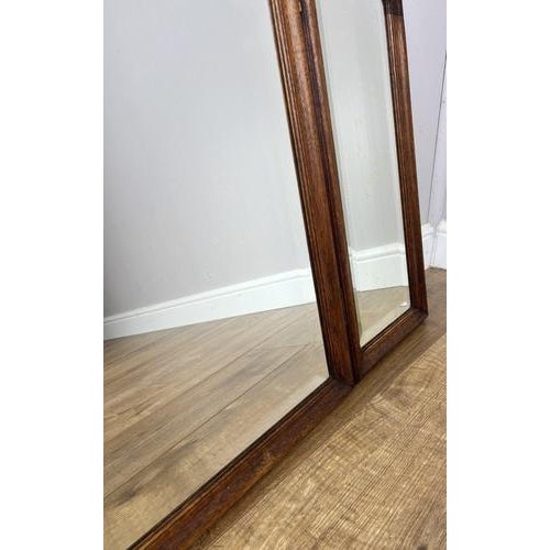 Glass French Triple Folding Dressing Table Mirror in Oak For Sale - Image 7 of 11