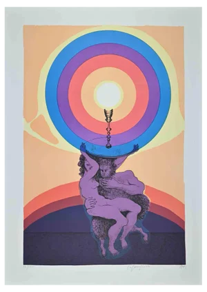 Stefania Guidi, The Love, Original Lithograph, 1993