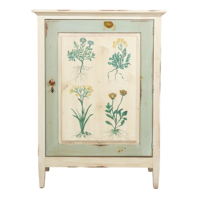 Jim Peed for Romweber Botanical Painted Cabinet For Sale