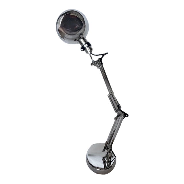 Vintage Chrome Industrial Desk Lamp For Sale