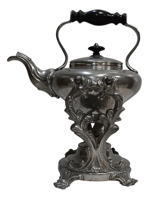 Louis XV Style Samovar Teapot in Silver Copper, Late 19th Century