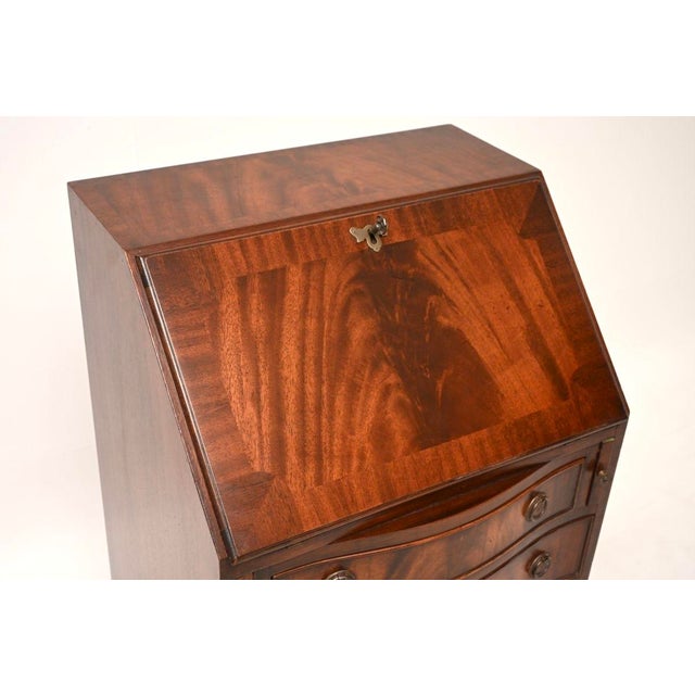Brown Antique Georgian Writing Bureau, 1950 For Sale - Image 8 of 11