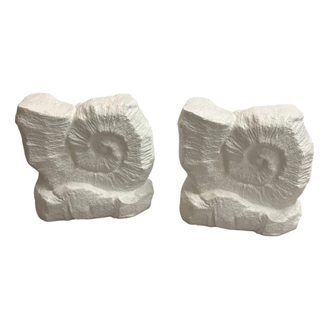 Pair Serge Roche Style Painted Plaster Nautilus Consoles or Dinning Table Bases For Sale