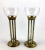 Brass 1960s Mid-Century Modern Glass and Brass Vases or Candle Holders - a Pair For Sale - Image 8 of 8