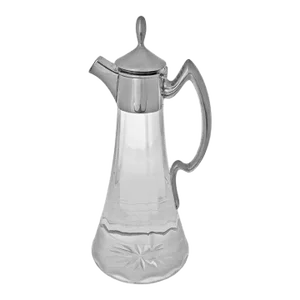 Late 19th Century Jugendstil Austro-Hungarian Silver Mount Glass Carafe Decanter Claret Jug Vincenz Carl Dub