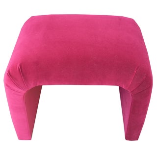 Karl Springer Style Velvet Waterfall Bench For Sale