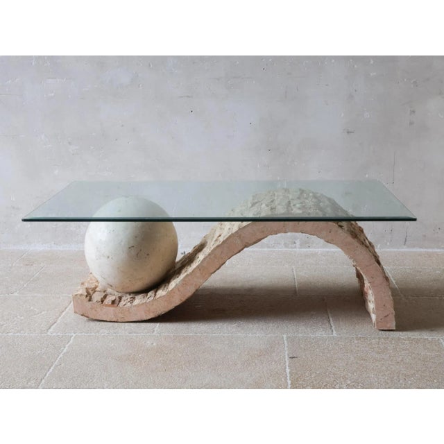 Postmodern Postmodern Mactan Stone Geometric Coffee Table by Magnusen Ponte, 1980s For Sale - Image 3 of 10