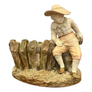 Figure with a Basket from Royal Worcester, 1890s For Sale