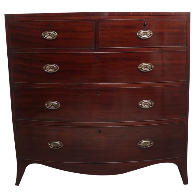 Antique Mahogany Bowfront Chest, 1800 For Sale