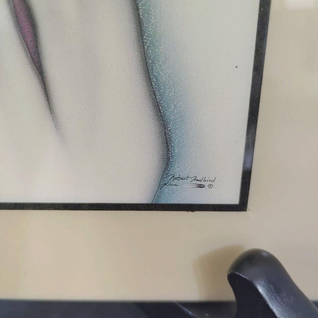 Native American Vintage Mid Century Painted Ceramic Art Tile "The Fox Song" by Kiowa Native American Artist Robert Redbird For Sale - Image 3 of 6