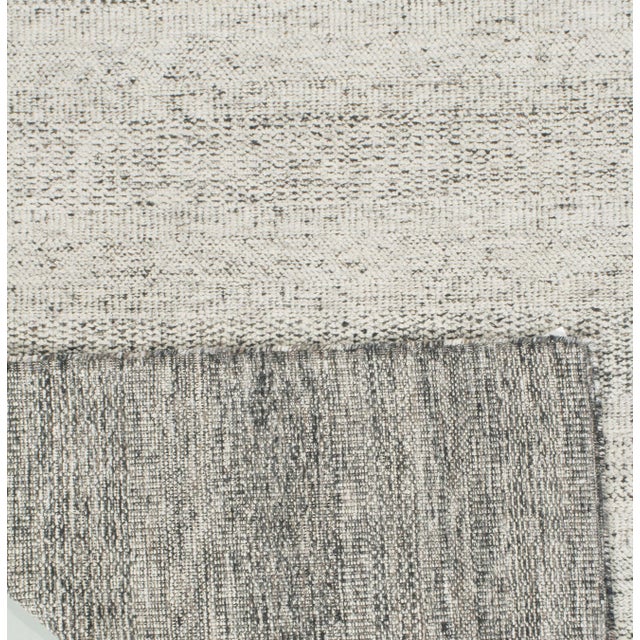 Zoe Rose Grass Modern Wool Black Ivory Hand Woven Rug 12ft X 15ft For Sale - Image 4 of 5