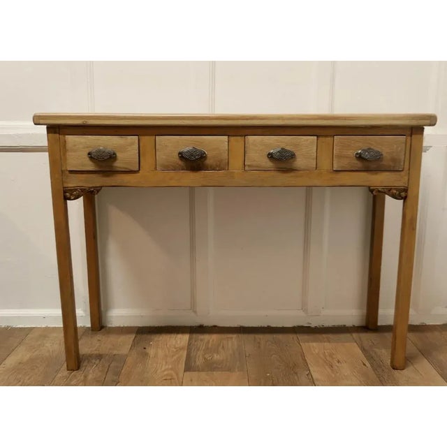 Golden Oak Hall Table, 1950s For Sale - Image 10 of 11