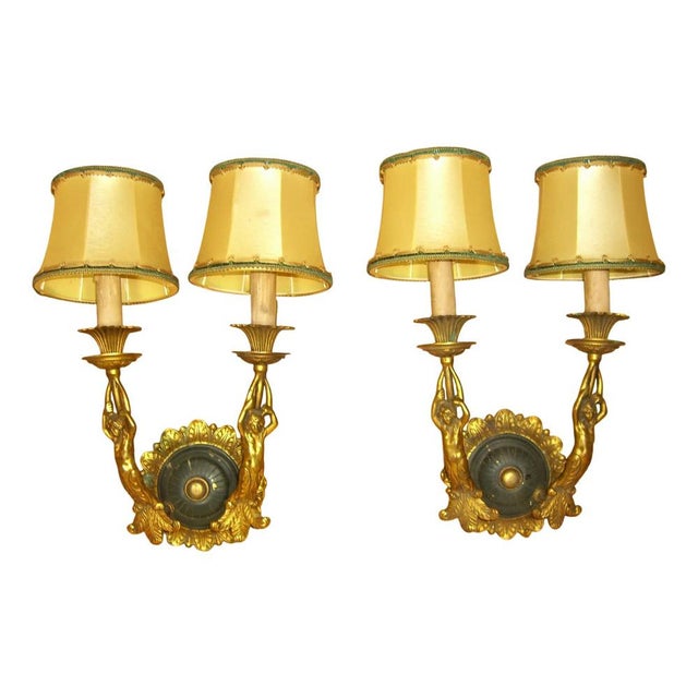 Art Nouveau Sculptural Bronze Wall Sconces, 1920s, Set of 2 For Sale - Image 10 of 10