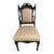 Late 19th Century Antique High Back Carved Wood Side Chair With Upholstered Back and Seat on Casters For Sale