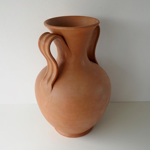 Ceramic Vintage Italian Terracotta Ceramic Amphora Vase For Sale - Image 7 of 11