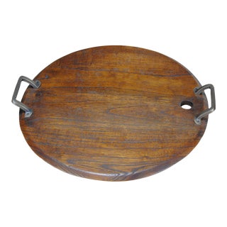 Large Oak Wine Barrel Tray For Sale