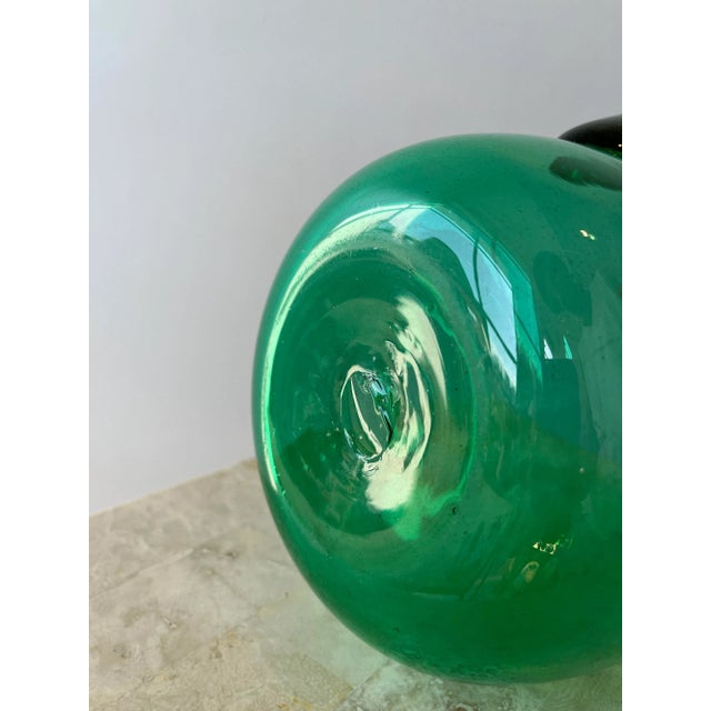 Vintage Mid-Century Teal Blown Glass Pitcher Attributed to Winslow Anderson for Blenko, Circa 1960s For Sale - Image 10 of 11