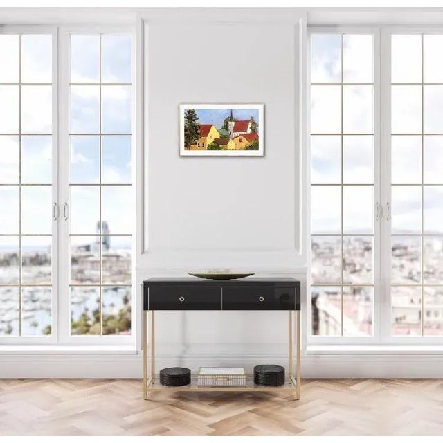 Contemporary Mendocino Cemetery Church View, Modern Landscape Oil Painting For Sale - Image 3 of 9