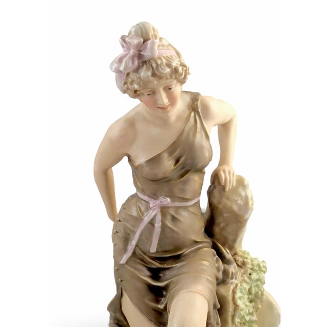 Large Art Nouveau Porcelain Centrepiece from Royal Dux, 1900 For Sale - Image 6 of 17
