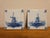 Set of 2, Iconic Delft Blue wall/fireplace tiles with classic Dutch windmill and landscape scenes. Tiles are in used...