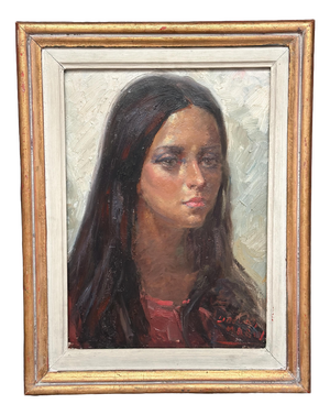 Meriv, Portrait, 1960s, Oil on Canvas, Framed