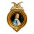 Early 20th Century Miniature Napoleon Portrait on Ceramic in Imperial Eagle Faux-Gilt Frame For Sale