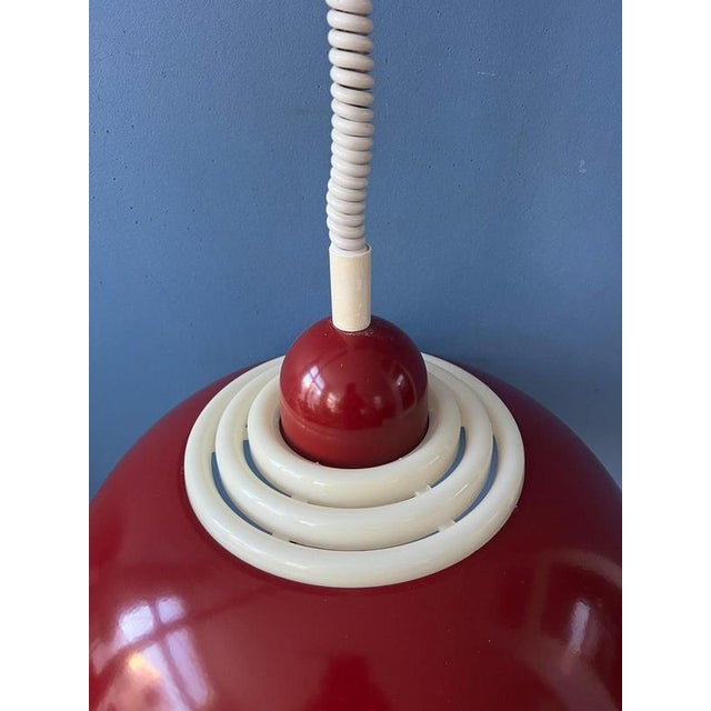Scandinavian Space Age Red Pendant Lamp by Knud Christensen For Sale - Image 11 of 13