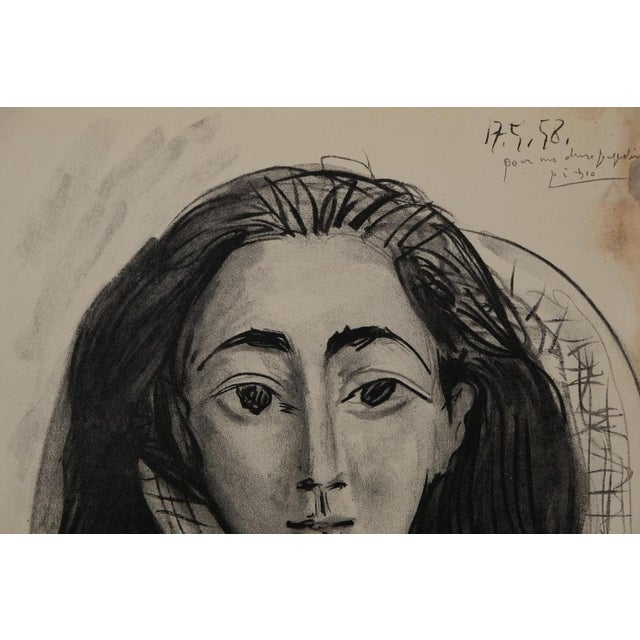 Pablo Picasso (1881-1973) Portrait of Jacqueline Color lithograph Dated, signed and dedicated "For my dear Jacqueline" in...