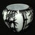 Wood Contemporary Mid-Century Modern Revival Black & White Cased Glass Bamboo Vase For Sale - Image 7 of 12